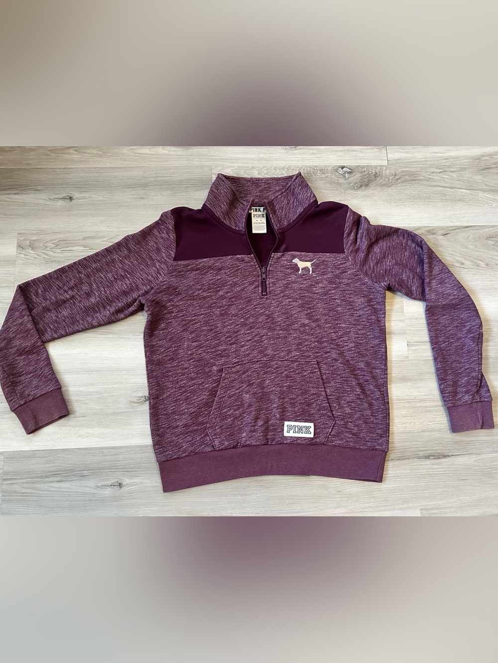 Women’s Pink Victoria Secret Maroon Gradient Quarter Zip With Pockets